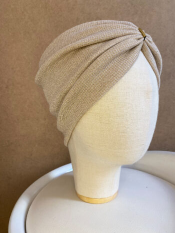 TURBAN  STIRNBAND BEIGE HELL – Bild 3