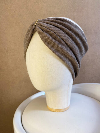 TURBAN STIRNBAND BEIGE DUNKEL – Bild 2