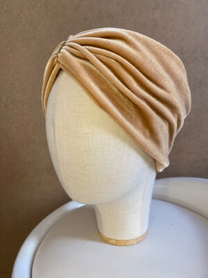TURBAN STIRNBAND GELB / GOLD SAMT