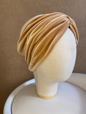 TURBAN STIRNBAND GELB / GOLD SAMT – Bild 3